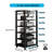 Black 6-Tier Audio Rack Tower With Adjustable Wooden Shelves, Weight Capacity 661 Lbs, For AV Equipment