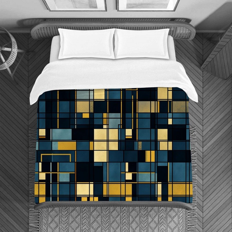 Polyester Geometric Shapes Duvet Cover, Twin Duvet Cover