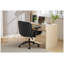 Chaise de bureau en similicuir noir avec accoudoirs rabattables et base pivotante