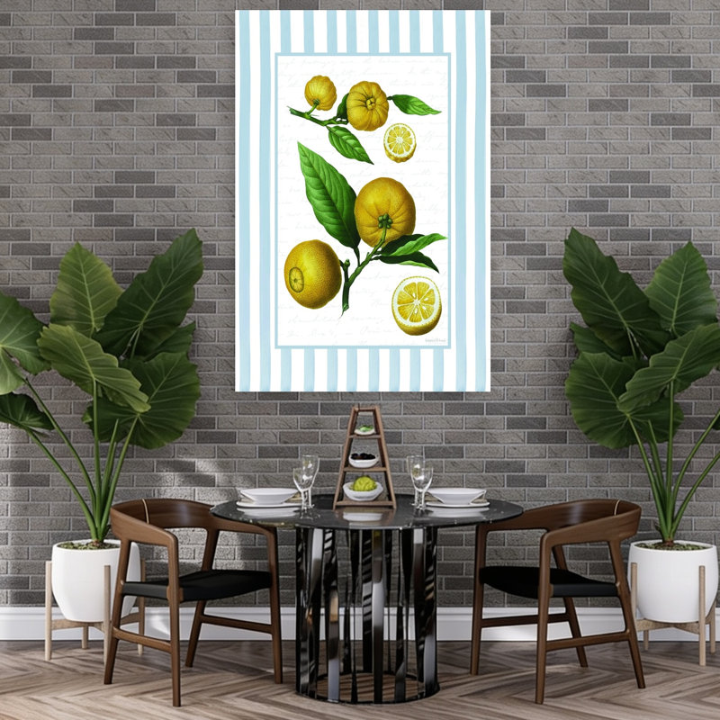 Lemon Study Vintage Abstract Fruit Landscape Wall Art Print, 152.4cm H x 101.6cm W