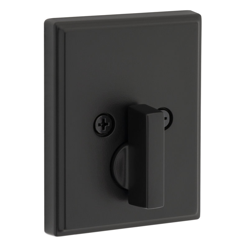 258 Crosstown Rectangle Keyed One Side Low Profile Deadbolt featuring SmartKey Security in, Matte Black