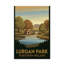 Lurgan Park, Northern Ireland - Romantic Travel Poster Of Parkland, Lake And Bridge. Giclee Print On Wrapped Canvas. Wall Art, Home Decor - Parks & Gardens, Northern Ireland - Wrapped Canvas Print-1128357358