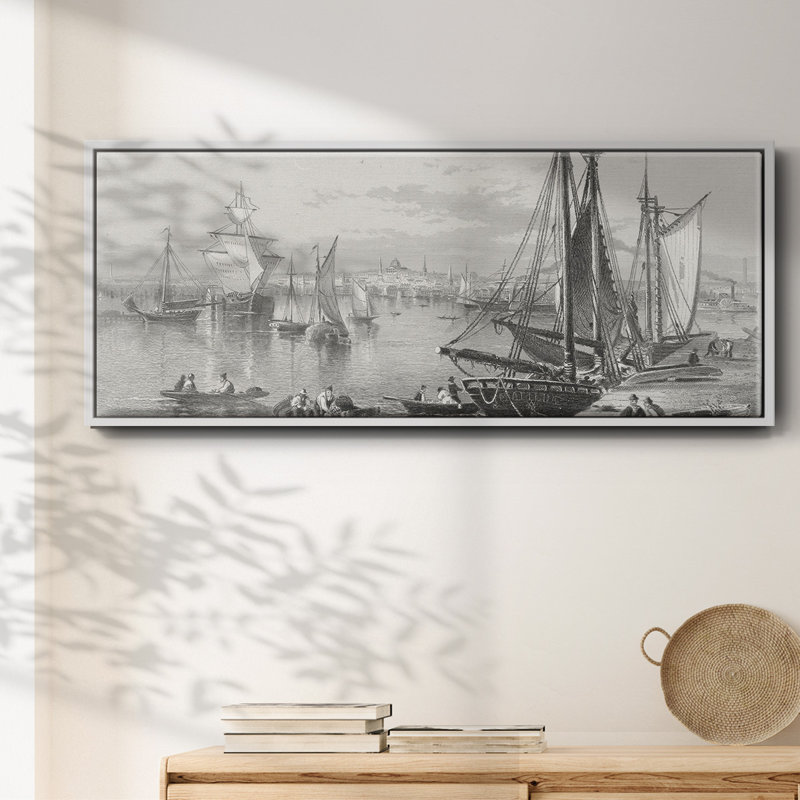 City of Boston - toile encadrée, H 12 po x l 30 po