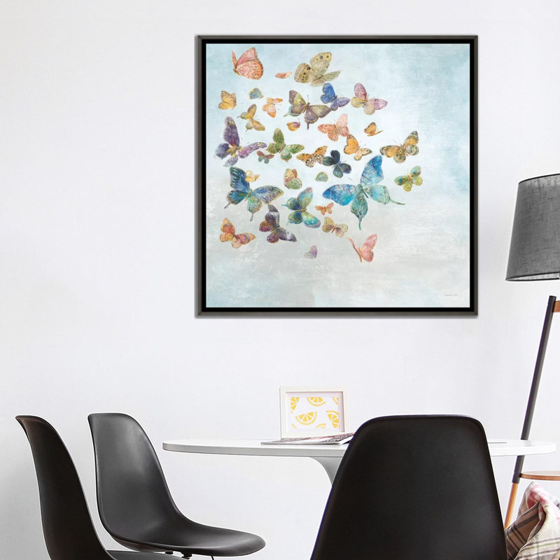 «Beautiful Butterflies Light» par Danhui Nai - reproduction d'art, H 37 po x l 37 po x P 1,5 po, Pas de tapis