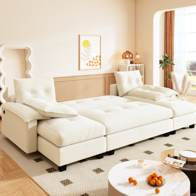 Upholstered 49.45 " Chenille Sleeper Sofa