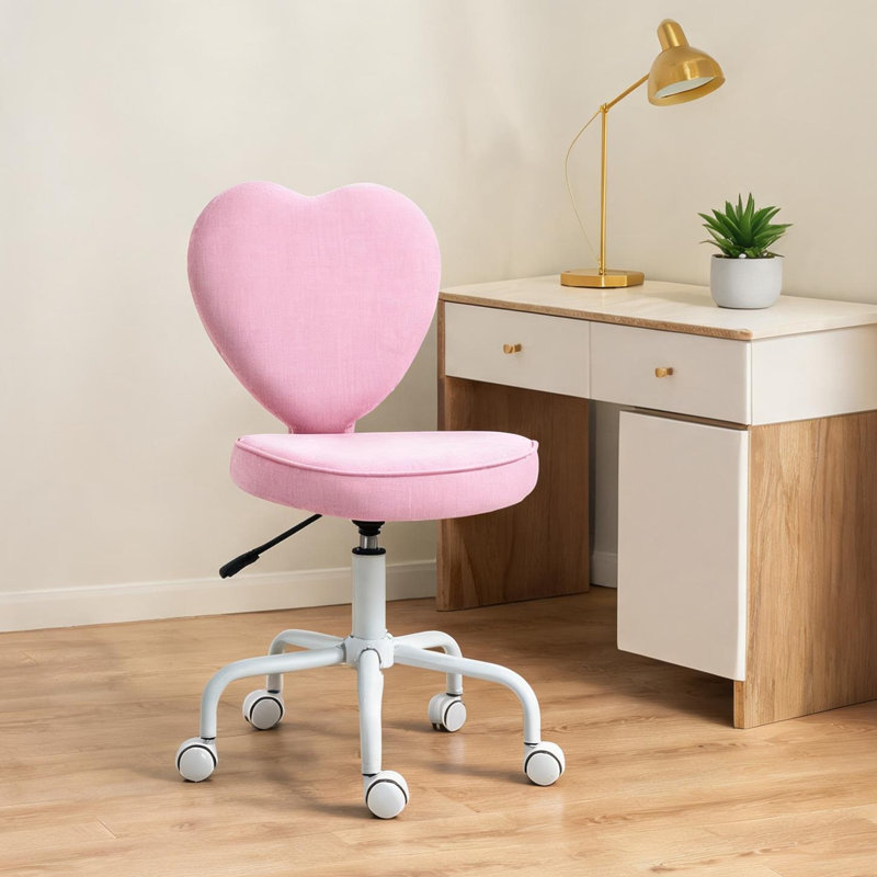 Mobilier de bureau de chambre à coucher avec siège pivotant et rose, conception réglable, poids de 7,6 kg