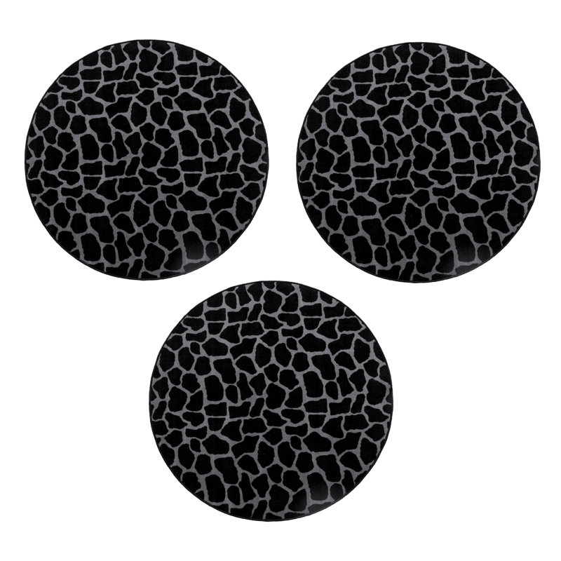 Tapis noir / gris Badarjahan, Rond 3 pi