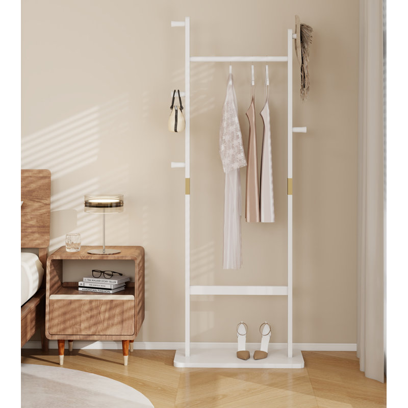 Magnifique porte-manteau en bois massif, Blanc