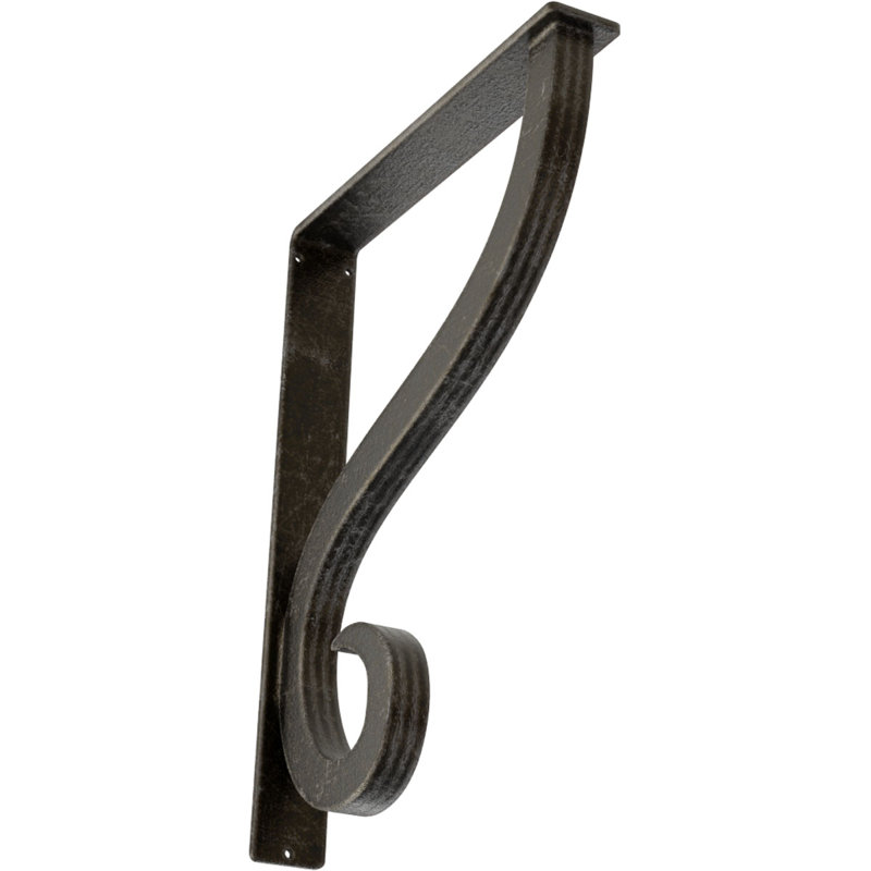 Support simple en fer forgé Ashford, Argenté antique chaleureux, H 15 po x l 2 po x P 12 po