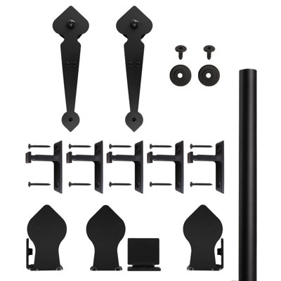 Ensemble de quincaillerie de porte de grange à porte simple martelée Spade