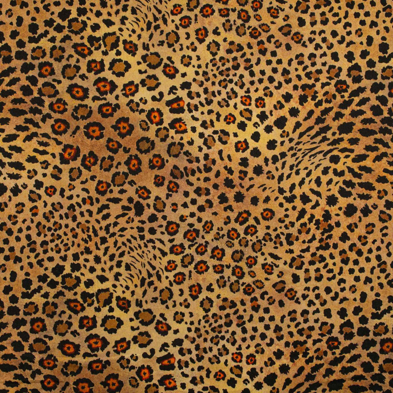 Linen Fabric Ottoman, Safari Spot Gold