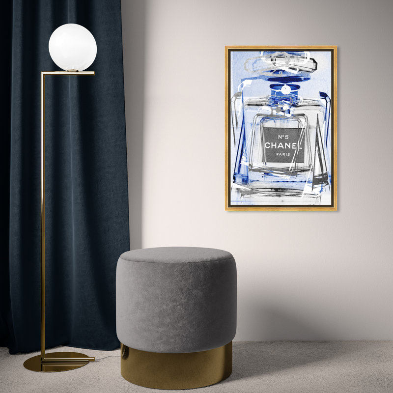 Infini saphir argent - art textuel sur toile, H 24 po x l 16 po, Impression encadrée, Doré