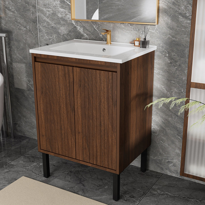 Meuble-lavabo 24 po sans lavabo, Brun
