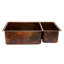 33" Hammered Copper 75/25 Double Basin Kitchen Sink
