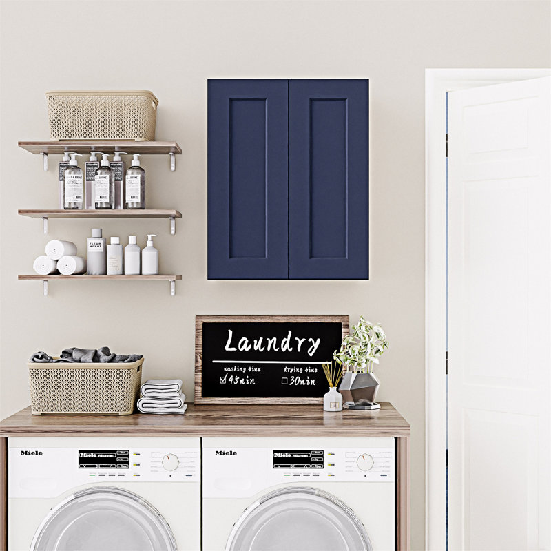 Armoire murale en bois avec tablettes réglables, H 30,02 cm x l 24,02 cm x P 12,02 cm