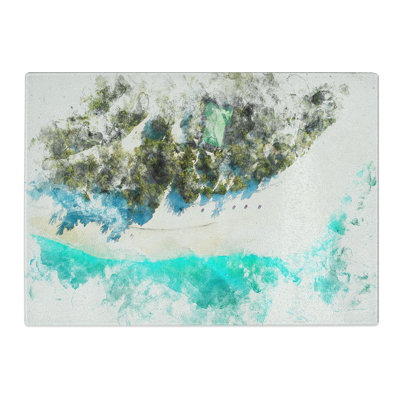 Tempered Glass Above a Beach in the Maldives Watercolour Chopping Board
