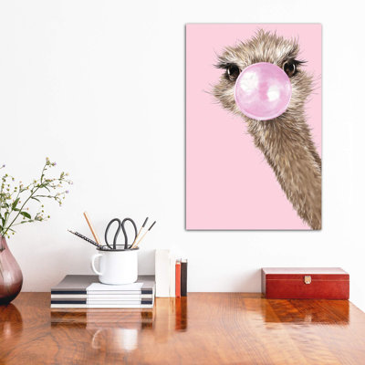 " Ostrich With Bubble Gum In Pink " by Big Nose Work