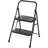 2 Step Ladder, Folding Step Stool for Adults with Wide Anti-Slip Pedal, Sturdy Portable 2 Step Stool, Lightweight, Black