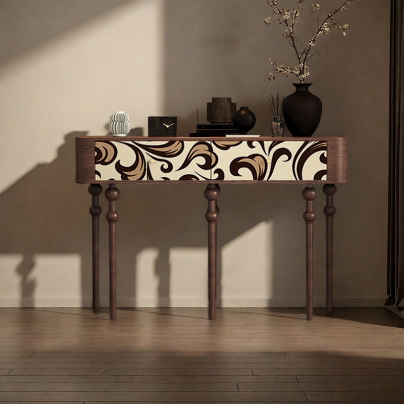 Console artistique en bois de style français, Brun