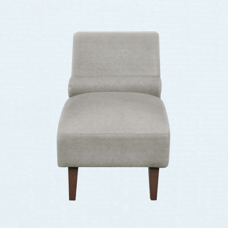 Chaise longue rembourrée de style Mid-Century courbé, Gray