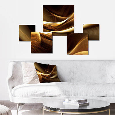 Décoration murale moderne en métal doré - Modern Waves