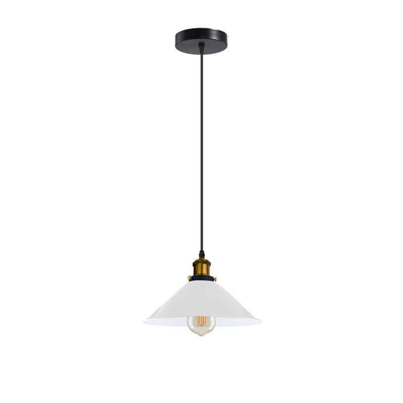 Modern Industrial Cone Pendant Light | Adjustable 1-Light Ceiling Fixture for Kitchen Islands, Dining Areas & Hallways, No