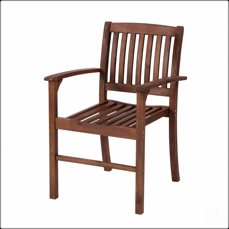 Ensemble de 2 chaises d'extérieur en bois massif brun