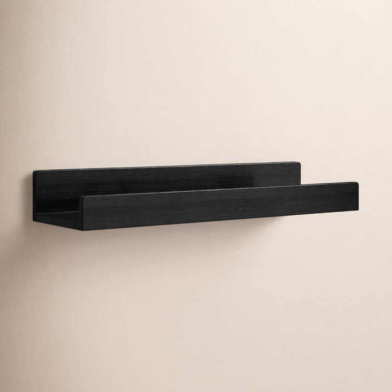 Dezerea Lipped Wall Mounted Shelves, 3.5" H x 24" W x 7.25" D, Black