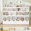 55.3" H Standard Kid Bookcase with 3-Tier Bookshelves, 39.3" W Modern Wood Toy Storage Organizer for Kids Room, Playroom, Kindergarten, White-108988247