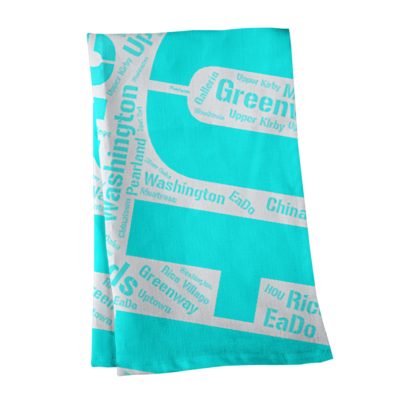 Serviette à thé « districts », Cyan, Houston