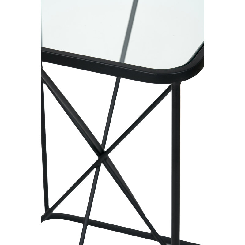 Butoves Glass Top Frame End Table