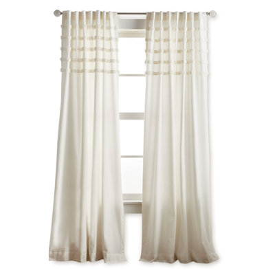 Martha Stewart Water's Edge WHITE 50 X 84 Curtain Panel Pair