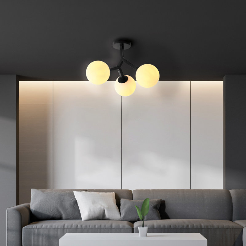 Jessicamae Glass Semi Flush Mount