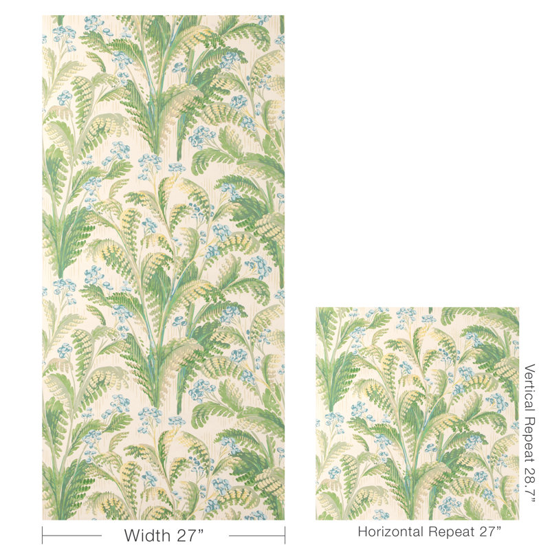 Garden Walk Pashley Floral Wood Pulp Blend Pretrimmed Roll, Sky