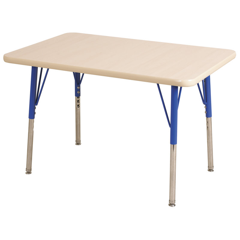 Laminate Adjustable Rectangle Activity Table, Maple