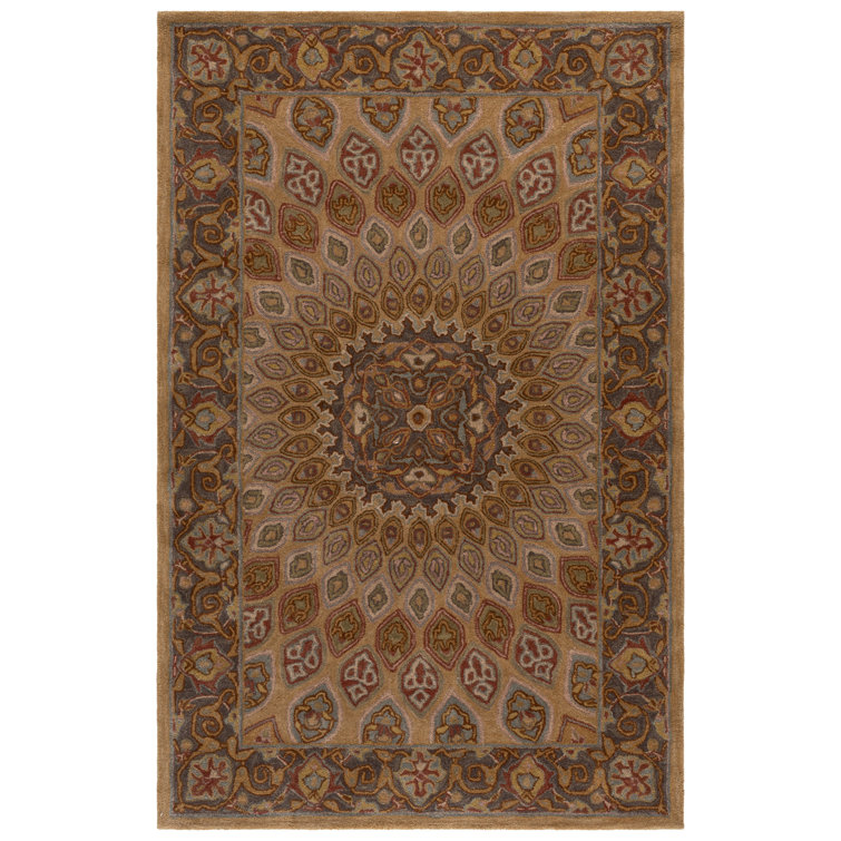 Gideon Hand Tufted Wool/Cotton/Latex Oriental Rug in Light Brown/Gray