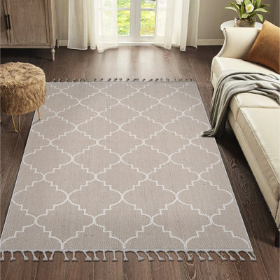 Modern 5x7 /trellis Floor Rug - Stain Resistance & Non-shedding And Pet Safe For Living, Dining, Bedroom, Entry, Nursery, Dorm, Study, Office, Kitchen Easy To Clean Medium Pile Height Cotton Backed