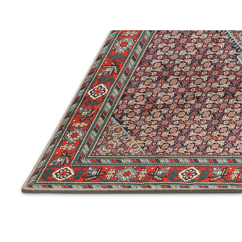 Tapis de style oriental rouge, Rectangle 5 pi x 7 pi