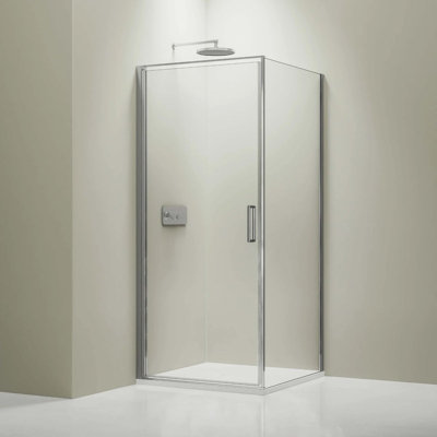 Carmen 8Mm Glass Corner Shower With Chrome Frame Side Glass - 800
