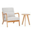 28" Wide Solid Rubberwood Mid-Century Accent Chair & 15.74" Table Set