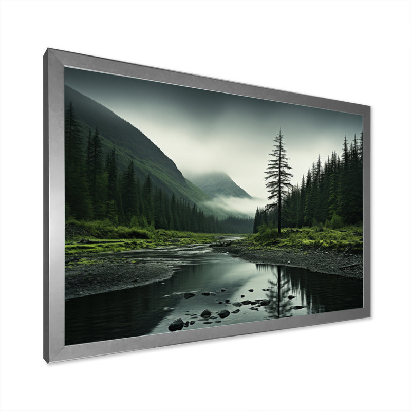 «Alaska Wilderness Solitude», reproduction sur toile, H 16 po x l 32 po x P 1 po, Cadre photo argenté