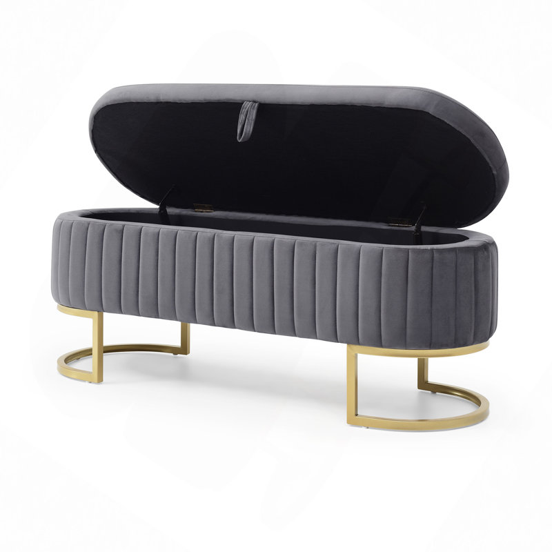 Banc de rangement de chambre, Gris
