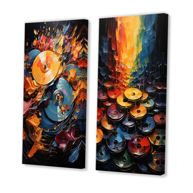 "Colourful Symmetris I", 2 pièces, Toile tendue, H 40 po x l 40 po