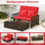Causeuse de patio en rotin avec repose-pieds en osier et repose-pieds multifonctionnel-1126863048