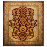 1880s Red-Wine Medallion Antique Indian Amritsar Carpet 18'10"x20'10" Wool Rug