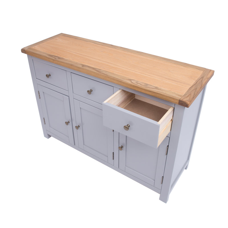 Mellor 120cm Sideboard, Grey/Antique Brass