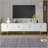 Modern Geometric TV Stand with Metal Legs & Gold Handles, Media Console with Cabinets & Adjustable Shelves for TVs Up to 80"