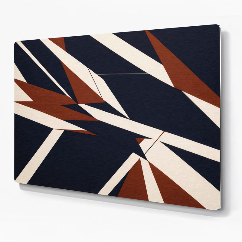 «Geometric Abstraction 62», art mural gris en métal, H 11 po x l 14 po