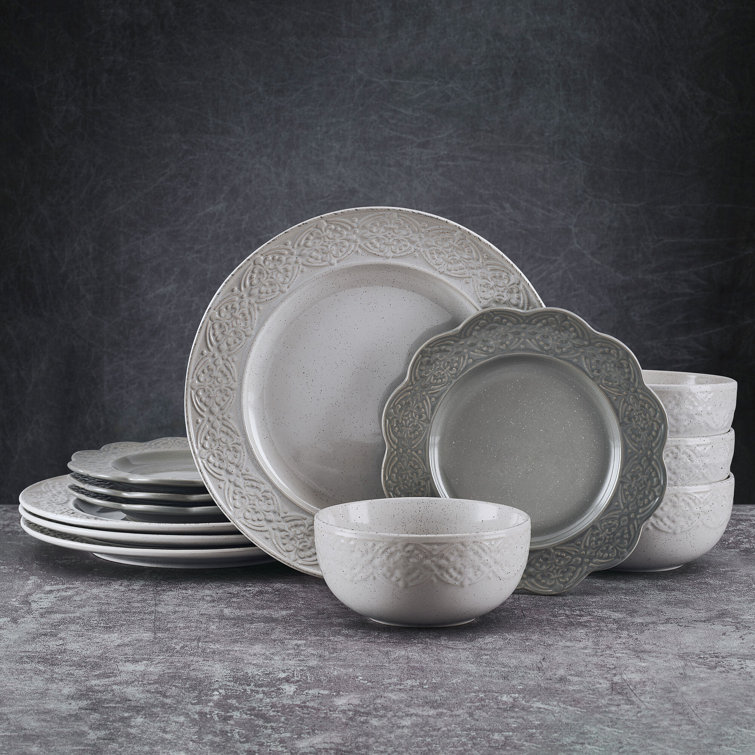 Pfaltzgraff Pierce 16-Piece Dinnerware Set, Service for 4, Gray