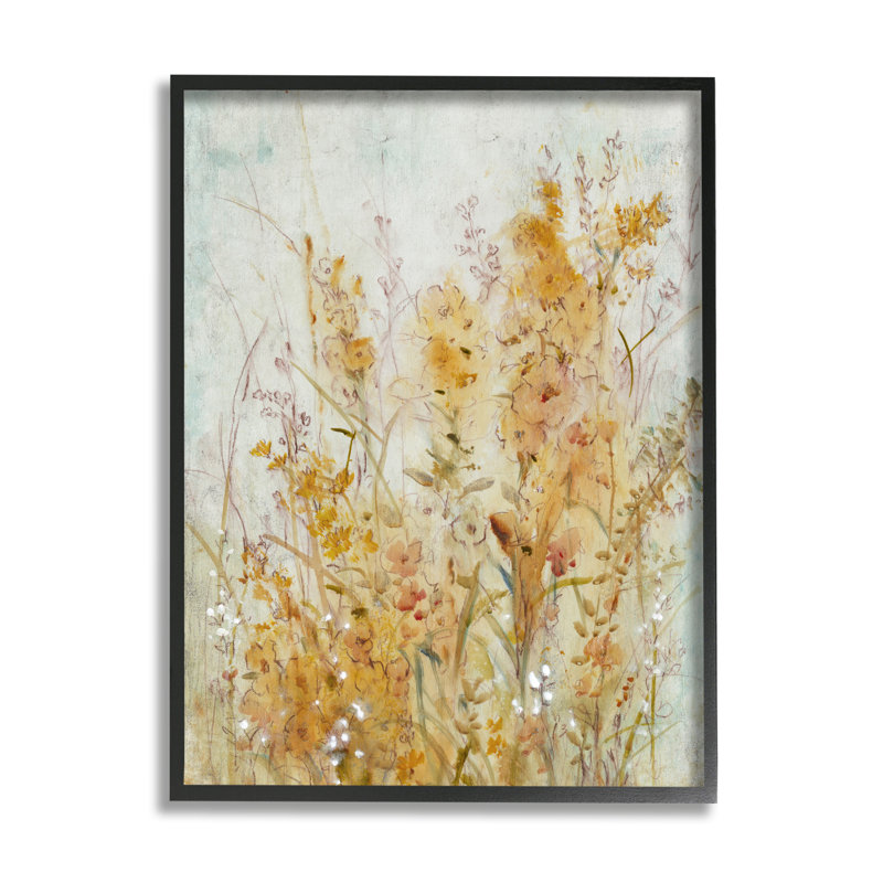 «Botanical Blooms Abstraction» encadré sur bois par Tim O'Toole, peinture, Giclée encadrée noir minuit